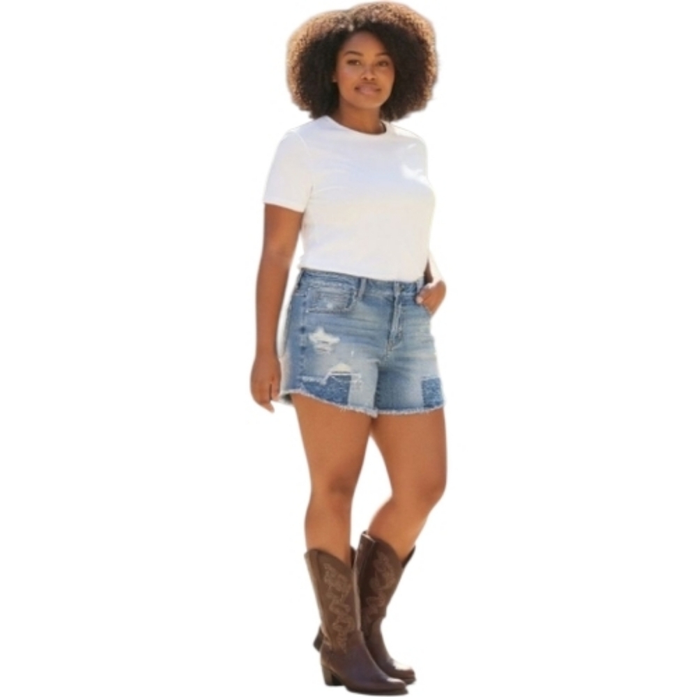 American Eagle Outfitters Jean Distressed Shortie Super Stretch Size 14